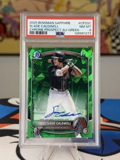Slade Caldwell – 2025 Bowman verde zaffiro automatico /99 PSA 8