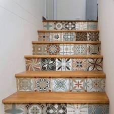 COPERTURA SCALA PERSONALIZZATA DECORI VINTAGE GRADINI ARREDO DESIGN CERAMICA