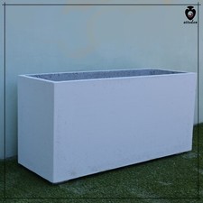 Vaso in cemento bianco fioriera rettangolare H.50 per esterno arredo urbano