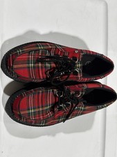 Scarpe stivaletti Tuk Anarchico Rosso Creepers Donna 8 Goth Dark Emo