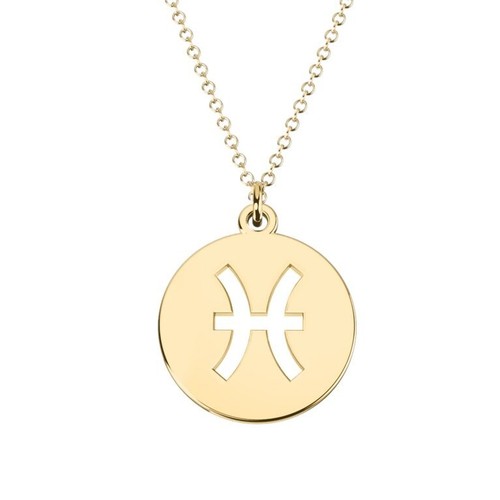 Collana zodiaco pesci placcato - collana,