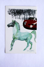 CARTOLINA COMMEMORATIVA TEDESCHI "I CAVALLI VERDI" GALLERIA FERRARI 1991 (F4313)