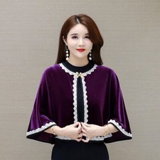 Donna Velluto Mantella Scialle