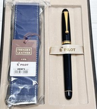 Pilot Custom 74 penna stilografica nera 14K M pennino con custodia/scatola Giappone