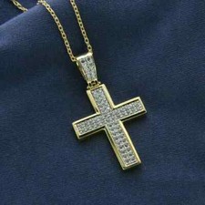 Ciondolo croce diamante taglio