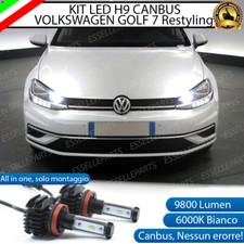 KIT FULL LED H9 VOLKSWAGEN GOLF 7 RESTYLING 6000K 9800 LUMEN CANBUS ABBAGLIANTI