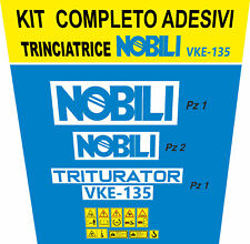 KIT ADESIVI DECALCOMANIA TRINCIATRICE NOBILI VKE-135 CON AVVERTENZE E SIMBOLI