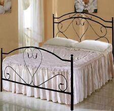 LETTO MATRIMONIALE IN FERRO BATTUTO MODELLO CUORE NERO CON SFUMATURE ORO