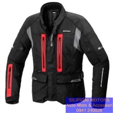SPIDI GIACCA MOTO H2OUT TRAVELER 3  D259 Nero/Rosso 4 Stagioni Impermeabile 