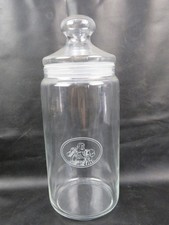 vecchio BARATTOLO BISCOTTIERA GRONDONA in vetro con coperchio vintage di