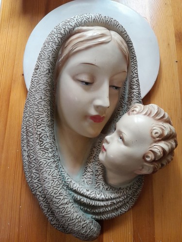 Scultura gesso madonna con - scultura, in
