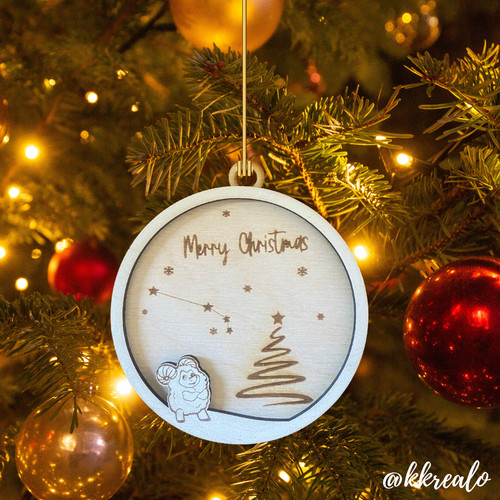Pallina natale legno di - di,