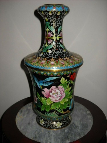 Cloisonne vase bronze - cloisonne,