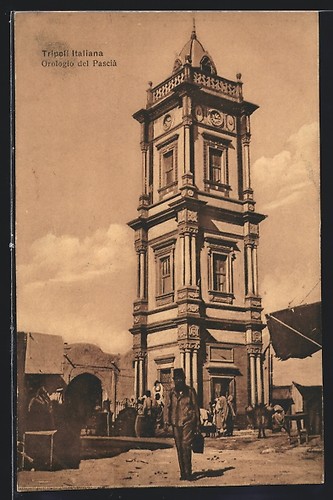 Cpa tripoli orologio - cpa, del