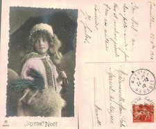 Vintage postcard joyeux - vintage,