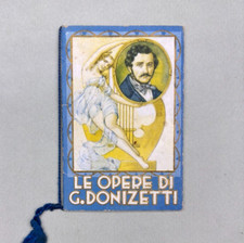 CALENDARIETTO DA BARBIERE ANTICO LE OPERE DI DONIZETTI LUCREZIA BORGIA ANNO 1939