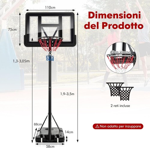 Canestro basket regolabile - canestro, da