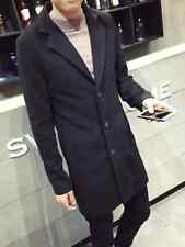 cappotto lungo elegante sportivo moda uomo slim stretto caldo nero 1049