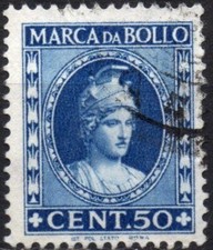 ITALIA 1946 - Marca da Bollo - Usato 50 c. filigrana ruota alata con elmo #MBK