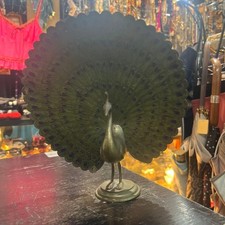 Statuina pavone in ottone oggetto antico vintage