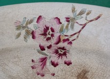 FLORIO CERAMICA/Piatto ovale da portata con decori floreali, datato 1904_Liberty