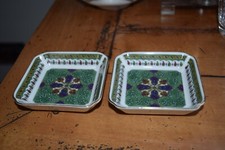 2 piccoli piatti Becara 1964 Spagna porcellana 3,5"x3,5x1" disegno mosaico