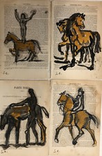  4 Disegni a pastello e china