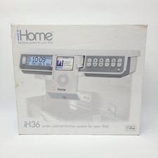 iHome iH36 iPod Dock Bianco FM Stereo Altoparlante Audio Sotto Armadio Sistema Cucina