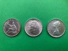 Lotto 3 monete argento 500