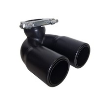 Terminale di Scarico Nero per Smart Roadster Tipo 452 2x60mm Tondo 60kw/82cv