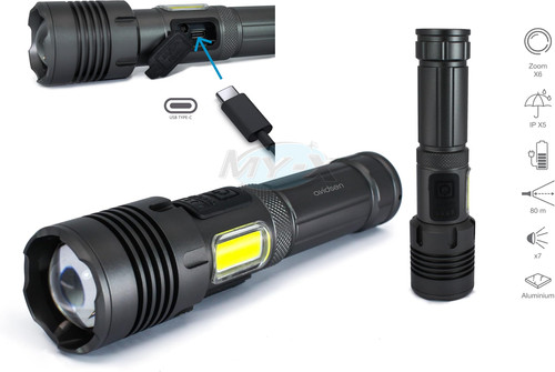 Torcia ricaricabile 1200 lumen - torcia,