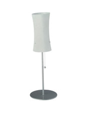 Lampada da tavola comodino abat-jour luce metallo vetro bianco Brilliant TIM E27