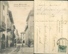 NIZZA MONFERRATO INGRESSO ANIMATO CON BAMBINI DEL BEL PAESINO PIEMONTESE-N.49098