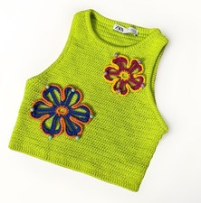 Top all'uncinetto ZARA verde