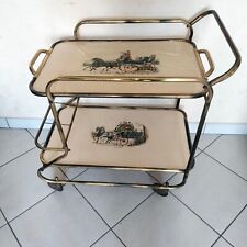 CARRELLO PORTA VIVANDE VINTAGE DORATO CON VASSOIO RIMOVIBILE ANNI 50