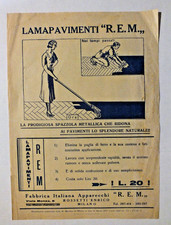 X407-LAVAPAVIMENTI "R.E.M" PRODIGIOSA  SPAZZOLA METALLICA DEPLIANT ANNI '30