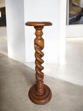 Piedistallo colonna legno vintage supporto piante tavolo tondo altezza 95 cm alto decoro 
