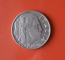 20 CENTESIMI 1941 ERRORE - FRATTURA DI CONIO AL ROVESCIO [L902]