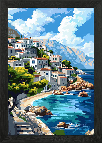Quadro creta grecia pixel - quadro, art