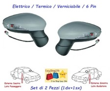 SET 2 SPECCHIO RETROVISORE PER FORD FIESTA 08 16 SPECCHIETTO ESTERNO TERMICO ELE
