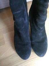 lotto 862 scarpe stivali stivaletti alti camoscio neri donna n.37