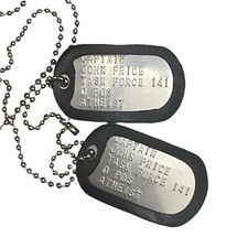 DogTag Piastrine Militari Inox con incisione JOHN PRICE Call Of Duty COD Dogtags