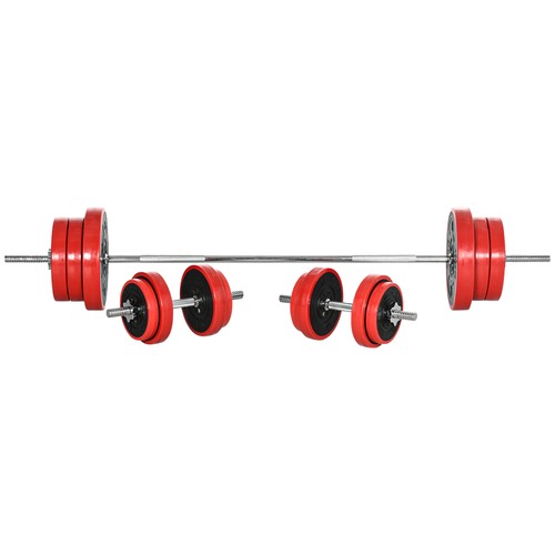Homcom set bilanciere pesi - set,