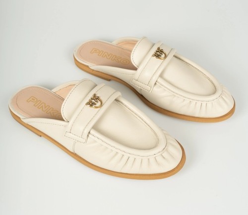 Mocassino pinko beige pelle - mocassino,