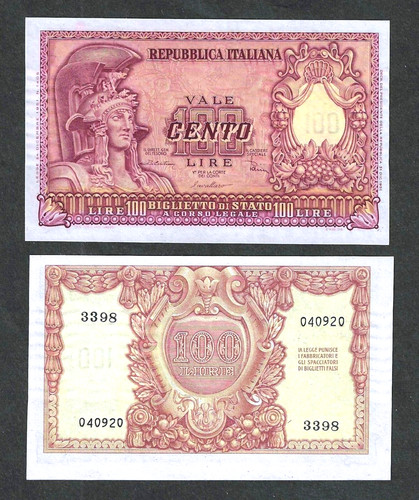 Italia banca 100 - italia, lire