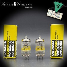 12AT7 ( ECC81 ) SYLVANIA NOS NIB Black Plates O Getter Matched Tubes MADE IN USA