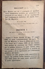 SEZZE 1886 REGIO DECRETO X LASCITO PACIFICI DE MAGISTRIS -7850/20