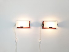 Coppia di lampade da comodino anni 70, applique in teak, luci da lettura vintage, svedesi