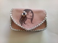 Borsa in pelle scamosciata originale fatta a mano. Marsupio. Borsa da cintura.