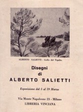 Brochure mostra Disegni di ALBERTO SALIETTI dal 5 al 19 marzo. Libreria Vinciana